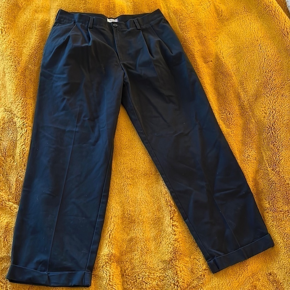𝅺izod Men’s Trouser Pants Navy Size 34